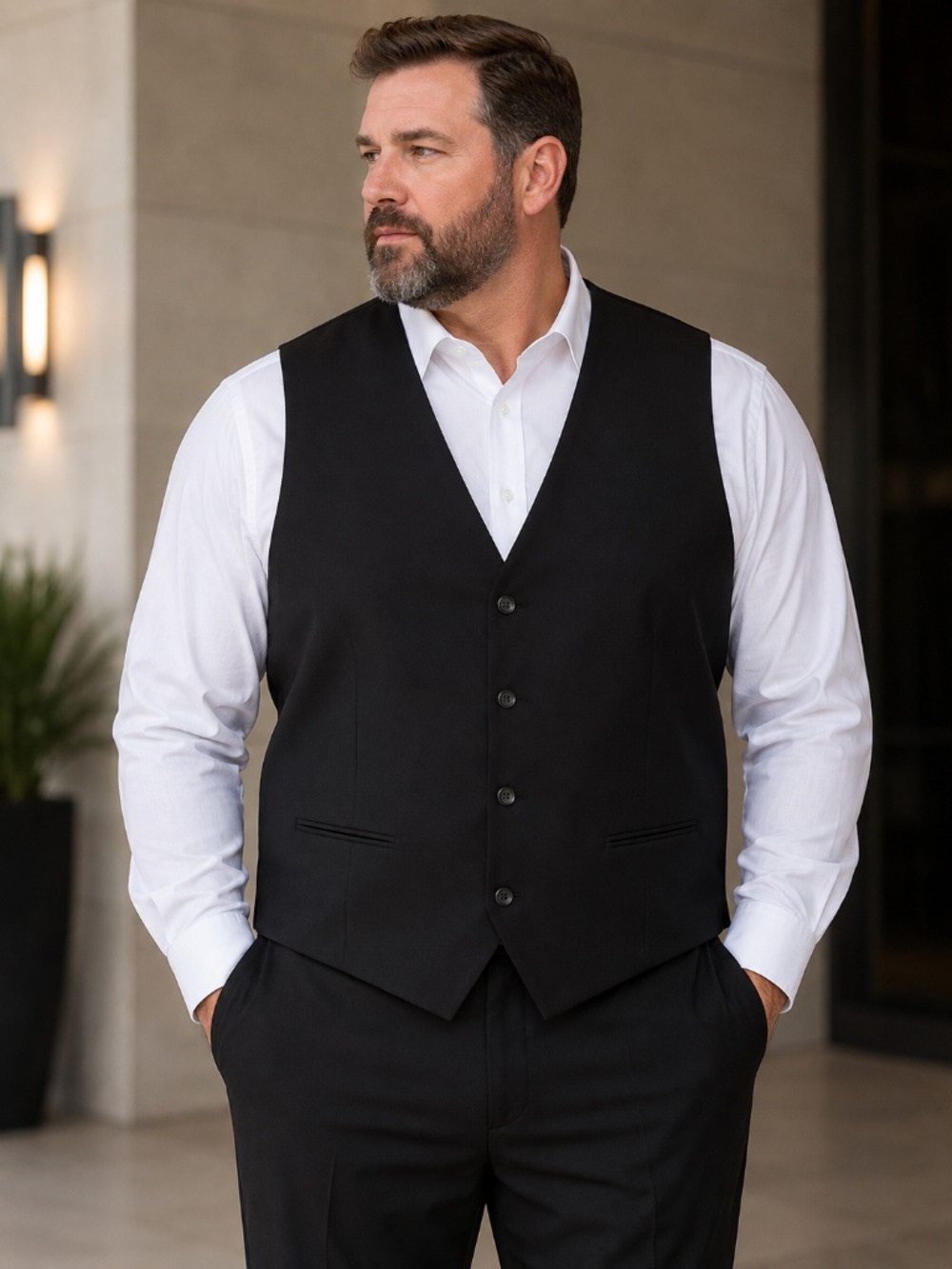 Men’s Black Dress Best Big & Tall Formal Waistcoat